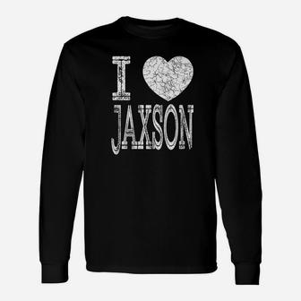 I Love Jaxson Valentine Boyfriend Son Husband Name Long Sleeve T-Shirt - Seseable
