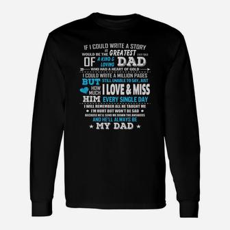 I Love And Miss My Dad T-shirt Dad Memorial Shirt Black Youth B01n5a8e9e 1 Long Sleeve T-Shirt - Seseable