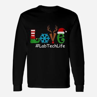 Love Nurse Lab Tech Life Christmas Long Sleeve T-Shirt - Seseable
