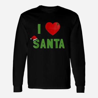 I Love Santa Christmas Xmas Santa Clause Long Sleeve T-Shirt - Seseable