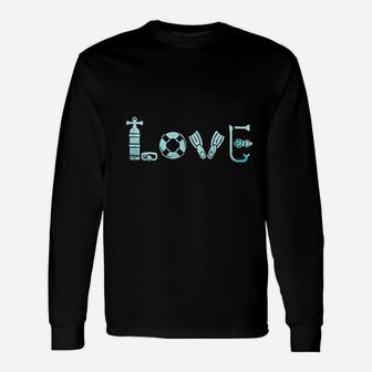I Love Scuba Diving Ocean Freediving Sea Apnea Dive Sea Long Sleeve T-Shirt - Seseable