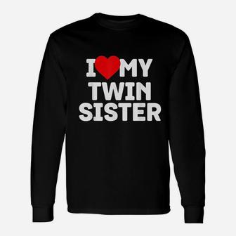 I Love My Twin Sister Twin Lovers Day Whacky Twin Long Sleeve T-Shirt - Seseable