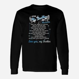 Loving Memorial My Brother For My Brother In Heaven Long Sleeve T-Shirt - Seseable