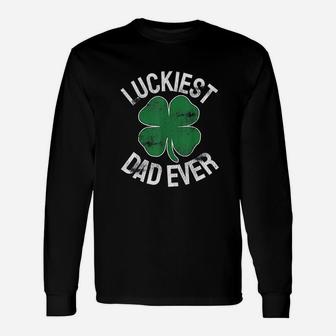 Luckiest Dad Irish Long Sleeve T-Shirt - Seseable