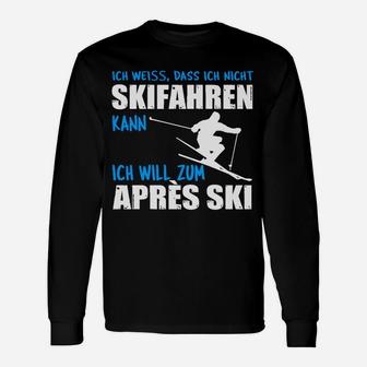 Lustiges Après-Ski Langarmshirts Ich kann nicht skifahren, Partyshirt für Skiurlaub - Seseable