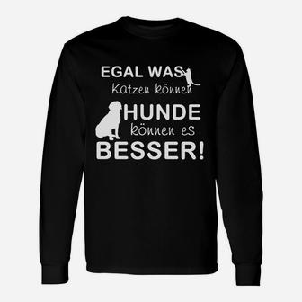 Lustiges Hunde-Fan Langarmshirts 'Katzen vs. Hunde – Wer ist besser?' - Seseable