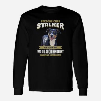 Lustiges Hunde-Fan Langarmshirts Persönlicher Stalker, Spruch für Tierfreunde - Seseable