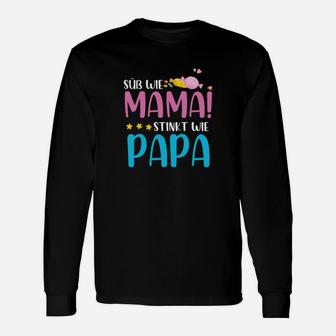 Lustiges Kinder Langarmshirts Süß wie Mama, stinkt wie Papa, Witziges Statement-Langarmshirts - Seseable