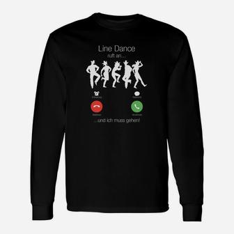 Lustiges Line Dance Langarmshirts, Tanzen auf Knopfdruck Design - Seseable