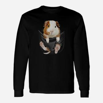 Lustiges Meerschweinchen Taschen Langarmshirts Schwarz, Tierfreund Design - Seseable