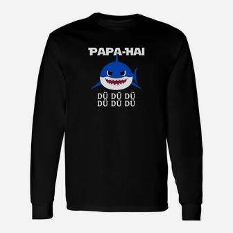 Lustiges Papa-Hai Langarmshirts mit Songtext, Geschenk für Väter - Seseable