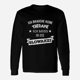 Lustiges Slowakei Therapie Herren Langarmshirts mit Spruch, Schwarz - Seseable