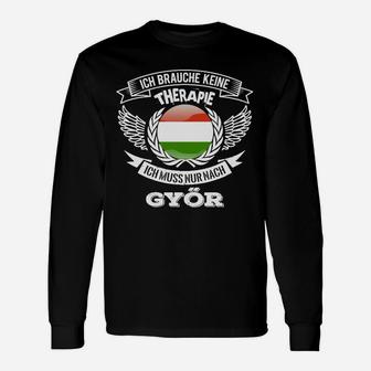 Lustiges Therapie Fan Langarmshirts Nur nach Győr, Flügel-Design - Seseable