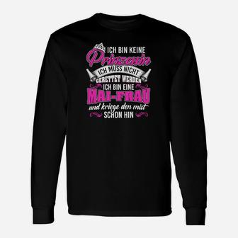 Macherin Frau Langarmshirts in Pink und Weiß, Selbstbewusstes Damen-Design - Seseable