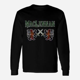 Maclennan Scottish Clan Kilt Tartan Lion Long Sleeve T-Shirt - Seseable