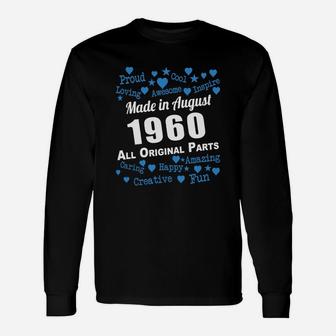 Made In August 1960 All Original Parts Shirts Long Sleeve T-Shirt - Seseable