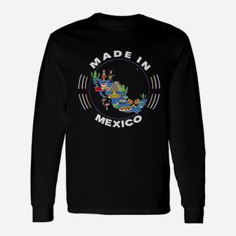Made In Mexico Vintage Mexico Map Long Sleeve T-Shirt - Seseable