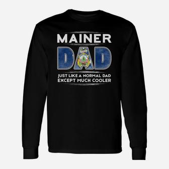 Maine Dad Is Cooler Promoted To Daddy Long Sleeve T-Shirt - Seseable