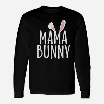 Mama Bunny Woman Rabbit Matching Couple Easter Long Sleeve T-Shirt - Seseable