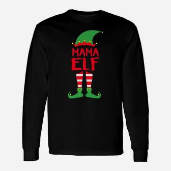 Mama Elf Christmas Matching Pajamas Long Sleeve T-Shirt