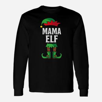 Mama Elf Costume Christmas Holiday Matching Long Sleeve T-Shirt - Seseable