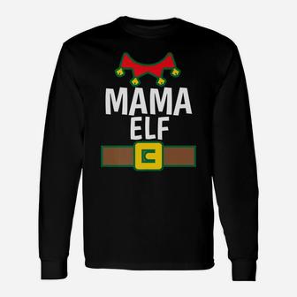 Mama Elf Matching Elf Costume Christmas Long Sleeve T-Shirt - Seseable