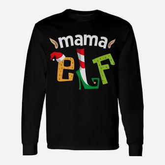Mama Elf Elf Squad Christmas Matching Tee Long Sleeve T-Shirt - Seseable