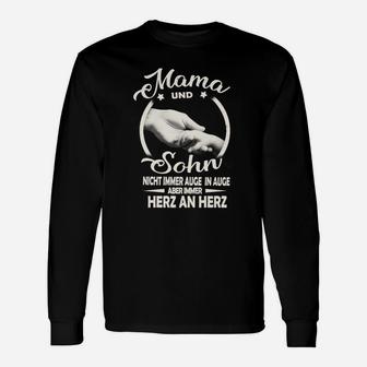 Mama und Sohn Herz an Herz Langarmshirts, Liebevolles Design für Mütter - Seseable