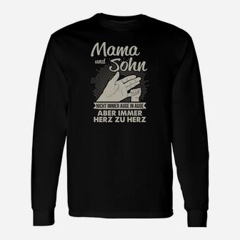 Mama und Sohn Herz zu Herz Langarmshirts, Zusammenhalt Liebe Tee - Seseable