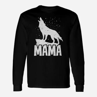 Mama Wolf Pack Forest Wildlife Dog Bond Love Long Sleeve T-Shirt - Seseable
