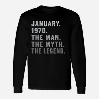 The Man Myth Legend January Vintage 1970 Long Sleeve T-Shirt - Seseable