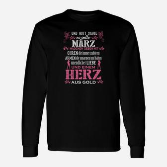 März Mädchen Einem Herz Aus Gold Tee Langarmshirts - Seseable