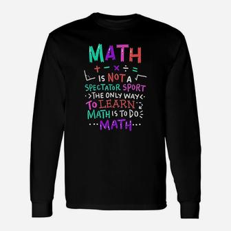 Math Teacher Mathematical Symbol Cute Long Sleeve T-Shirt - Seseable
