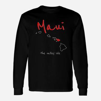 Maui The Valley Isle Vintage Maui Hawaii Vacation Long Sleeve T-Shirt - Seseable