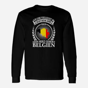 Mein Herz Gehört Belgien Langarmshirts - Seseable