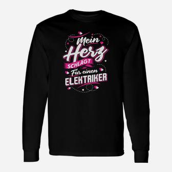 Mein Herz Schlägt Für Einen Elektriker Langarmshirts - Seseable