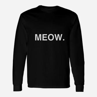 Meow Minimalist Pet Kitten Cat Lover Long Sleeve T-Shirt - Seseable