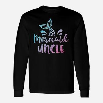 Mermaid Uncle Merman Matching Birthday Long Sleeve T-Shirt | Seseable UK