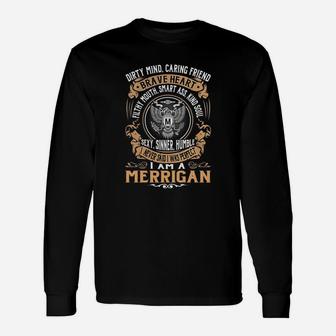 Merrigan Brave Heart Eagle Name Shirts Long Sleeve T-Shirt - Seseable
