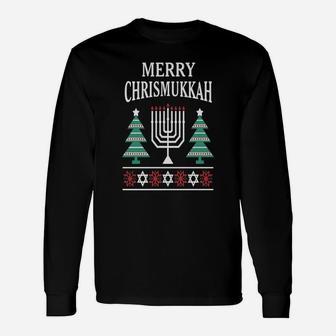 Merry Chrismukkah Christmas-hanukkah Long Sleeve T-Shirt - Seseable