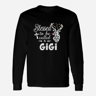 Merry Christmas Blessed To Be Called Gigi Long Sleeve T-Shirt - Seseable