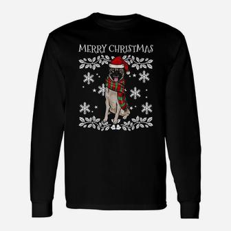 Merry Christmas Ornament Norwegian Elkhound Xmas Santa Long Sleeve T-Shirt - Seseable