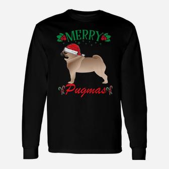Merry Christmas Pug Dog Lover Pug Long Sleeve T-Shirt - Seseable