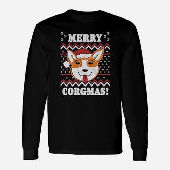 Merry Corgma Corgi Graphic Dog Ugly Christmas Long Sleeve T-Shirt - Seseable