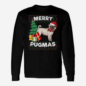 Merry Pugmas Dog Lover Christmas Pug Tee Long Sleeve T-Shirt - Seseable