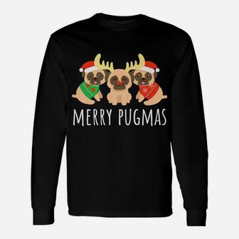 Merry Pugmas Pug Dog Cute Ugly Christmas Long Sleeve T-Shirt - Seseable