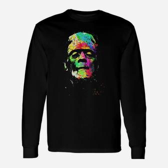 Messy Color Frankenstein Long Sleeve T-Shirt - Seseable