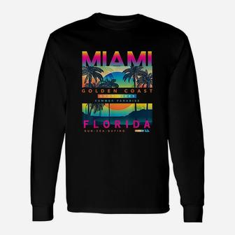 Miami Beach I Love Miami Miami Graphic Long Sleeve T-Shirt - Seseable