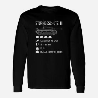 Militär-Fan Langarmshirts Sturmgeschütz III, Technik-Daten Design - Seseable