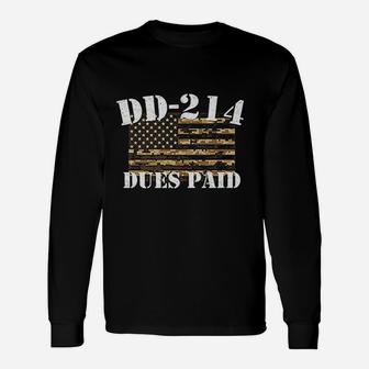 Military Dd-214 Apparel Vintage Dd214 Dues Paid Long Sleeve T-Shirt - Seseable